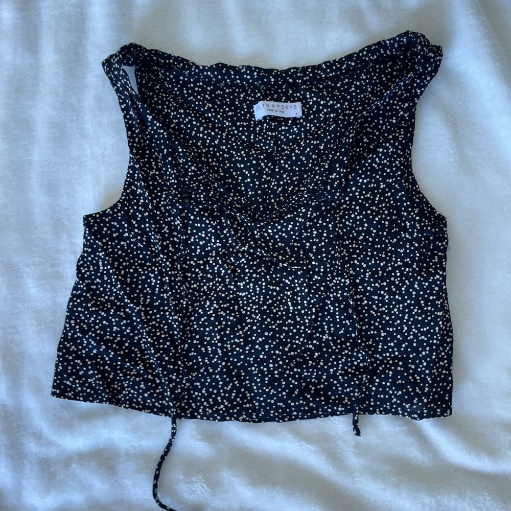 Flynn Skye Black and White Speckled Crop Top